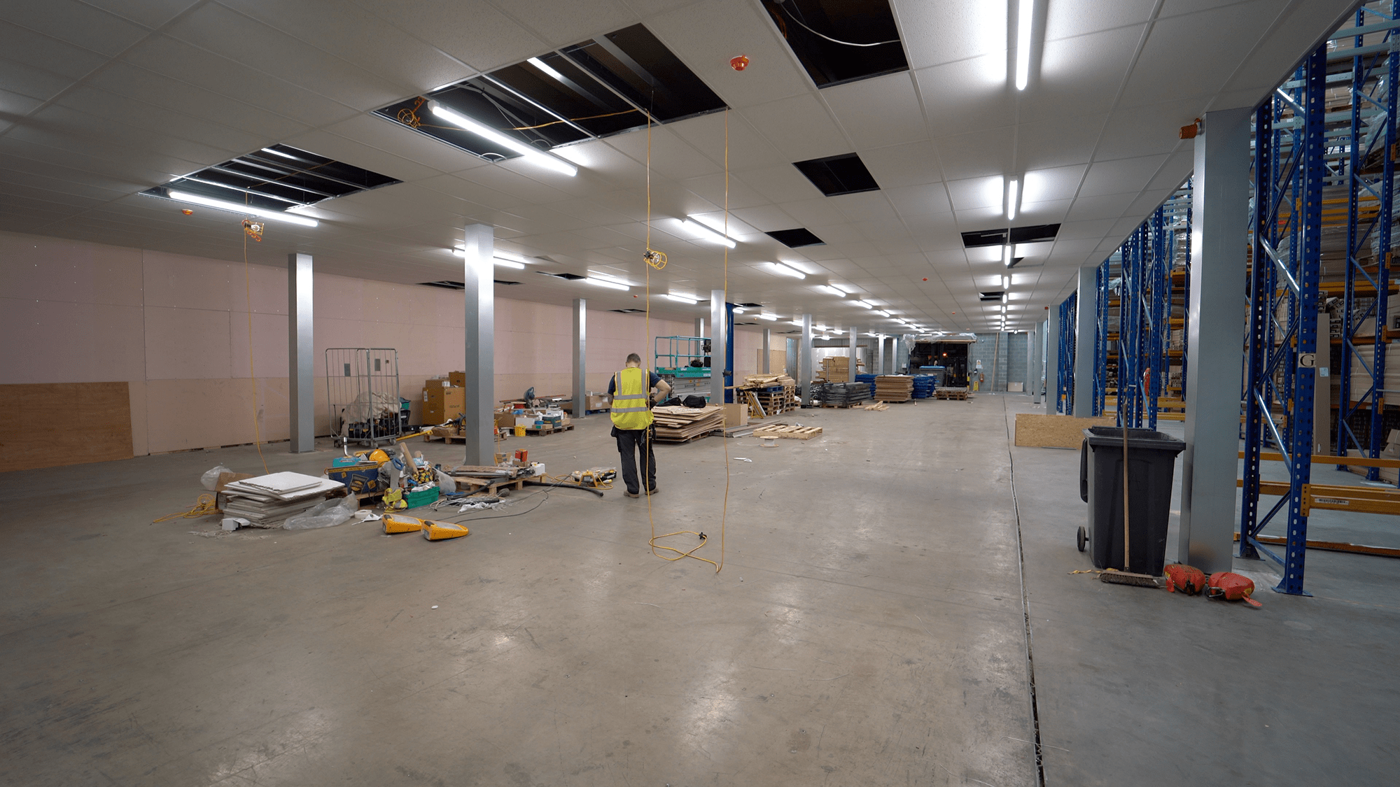 Green & Brown Suspended Ceiling Installation