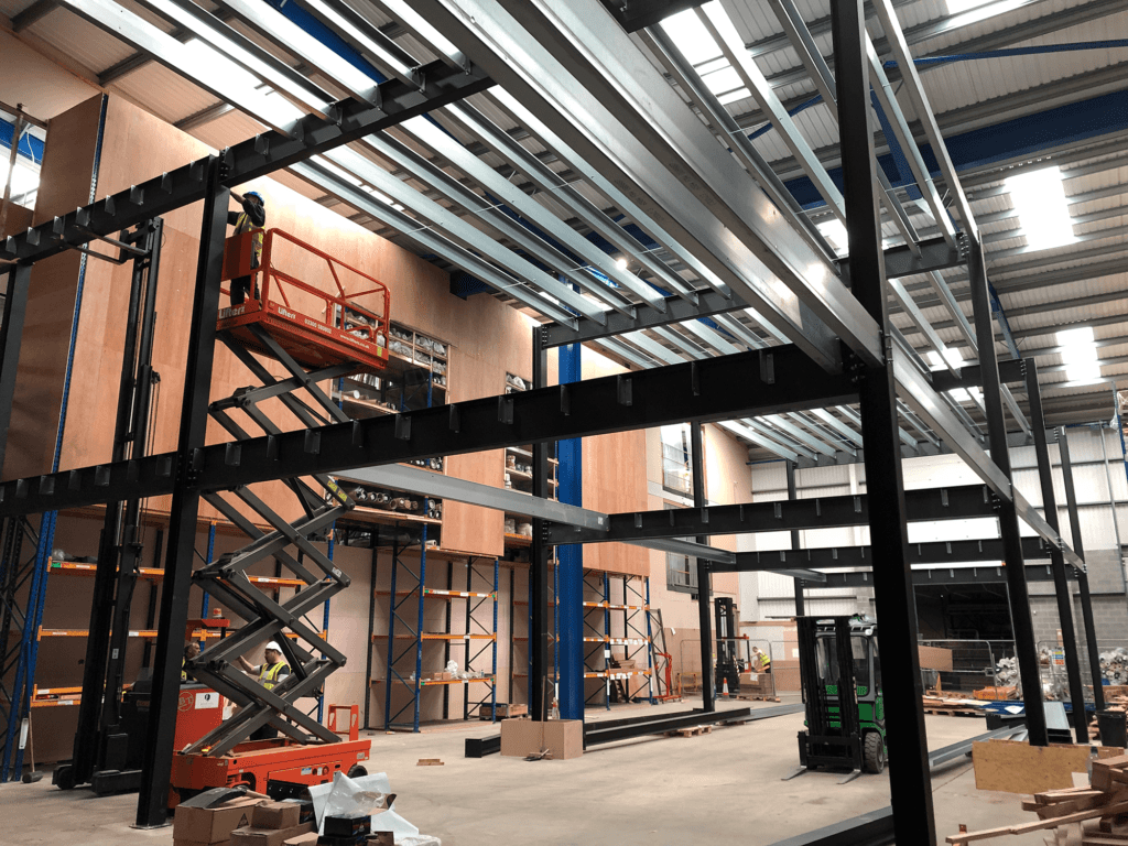Green & Brown Two Tier Mezzanine Construction