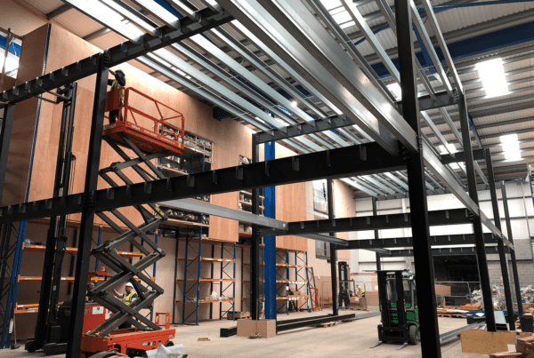 Green & Brown Two Tier Mezzanine Construction