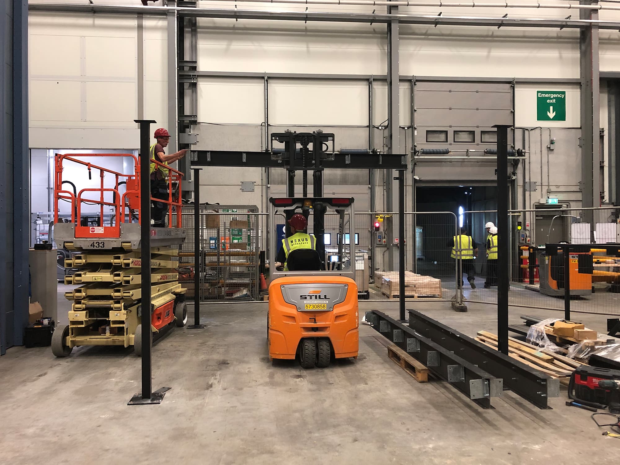Forklift Constructing Mezzanine
